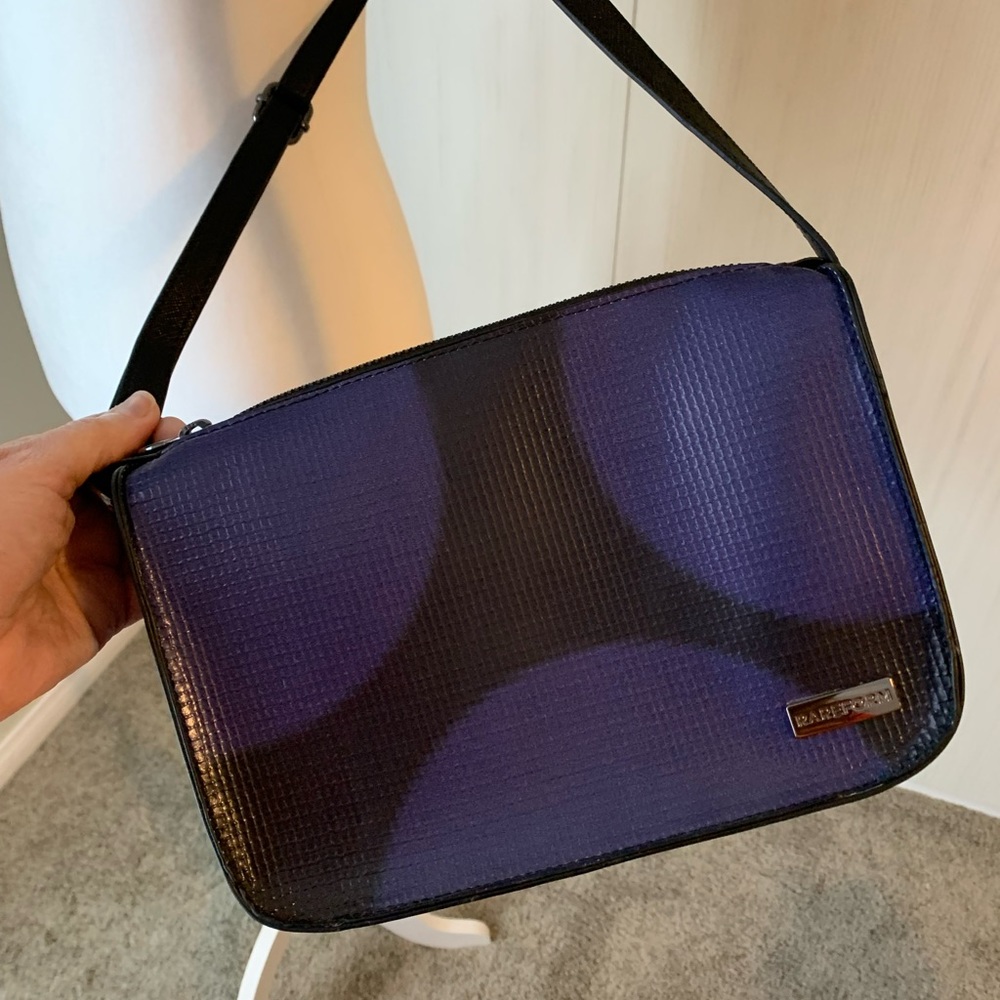 Rareform crossbody purse made out of billboard material. One of a kind!